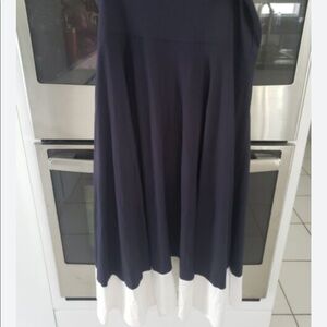 Ann Taylor Navy/White Flare Skirt